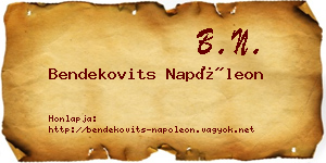 Bendekovits Napóleon névjegykártya